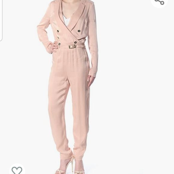 Free  People  Long Sleeve Satin Pantsuit - Picture 1 of 6